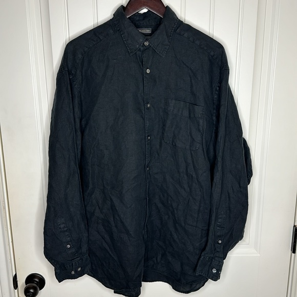 Banana Republic Large Black Linen Long Sleeve Shirt - Picture 2 of 5